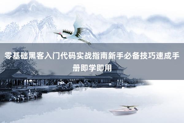 零基础黑客入门代码实战指南新手必备技巧速成手册即学即用